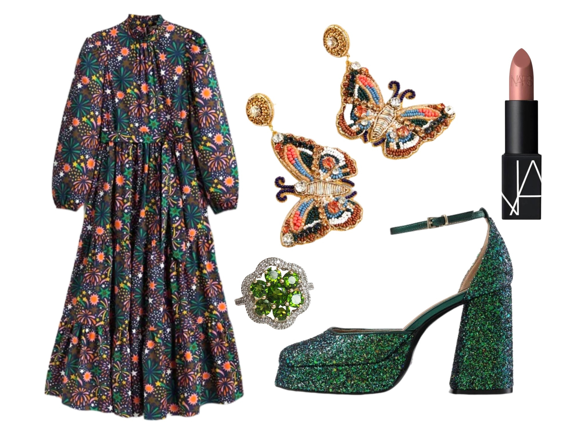 Planning tonight’s outfit. 
Mutton sleeve dress  abd beaded butterfly earrings by Boden. 


#LTKunder50 #LTKSeasonal #LTKeurope
