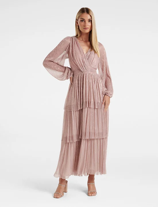 Perrie Tuck-Waist Plisse Maxi Dress | Forever New (AU)