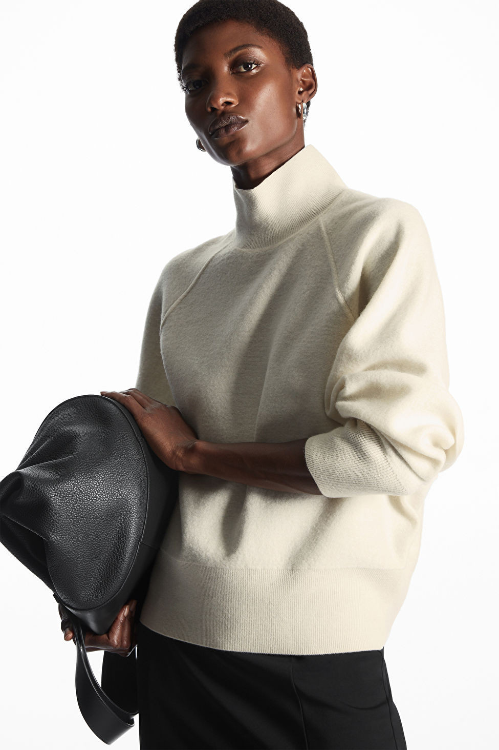 MERINO WOOL FUNNEL-NECK JUMPER - CREAM - COS | COS UK