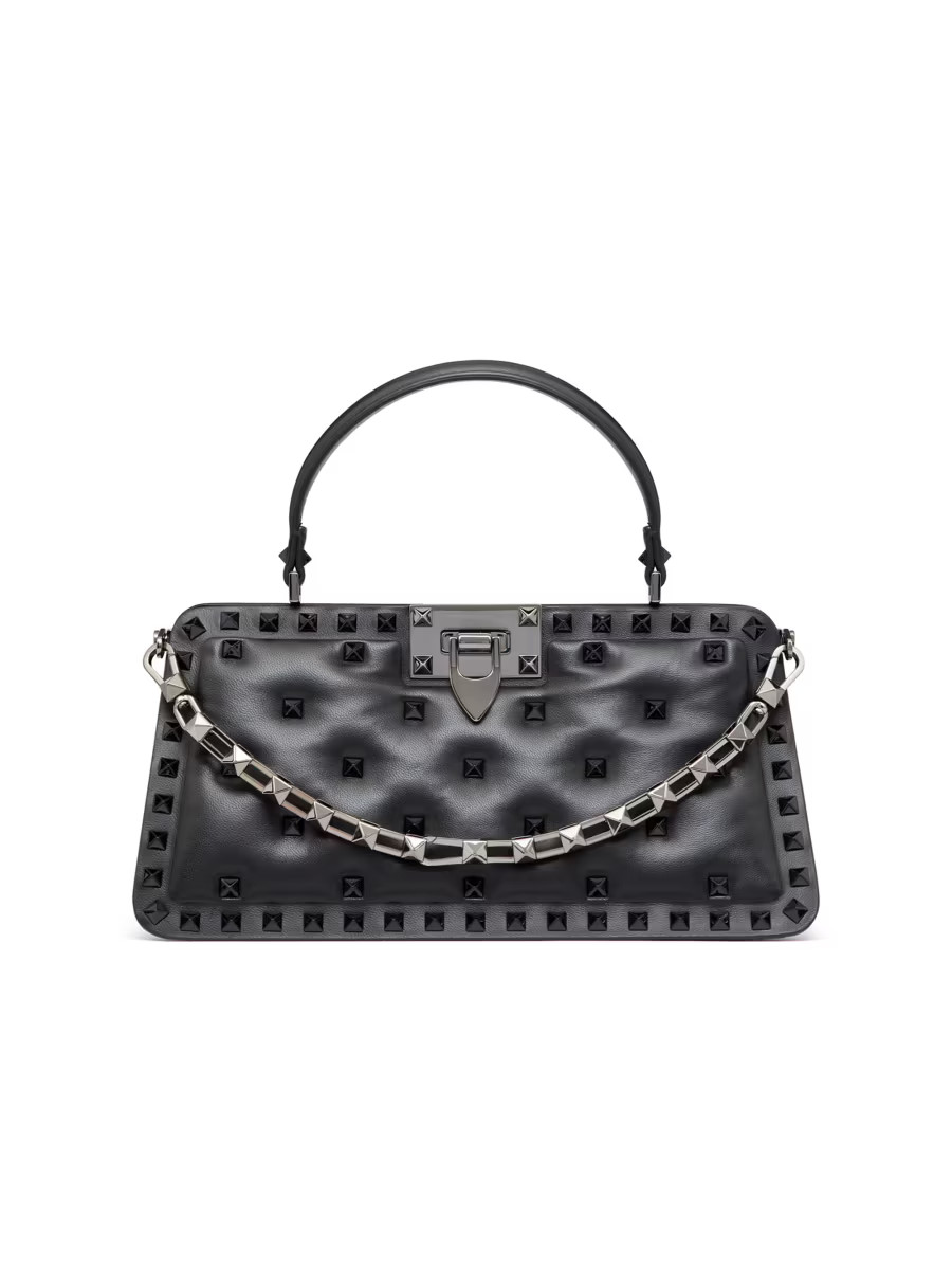 Rockstud Padded Nappa Top Handle Handbag | Saks Fifth Avenue
