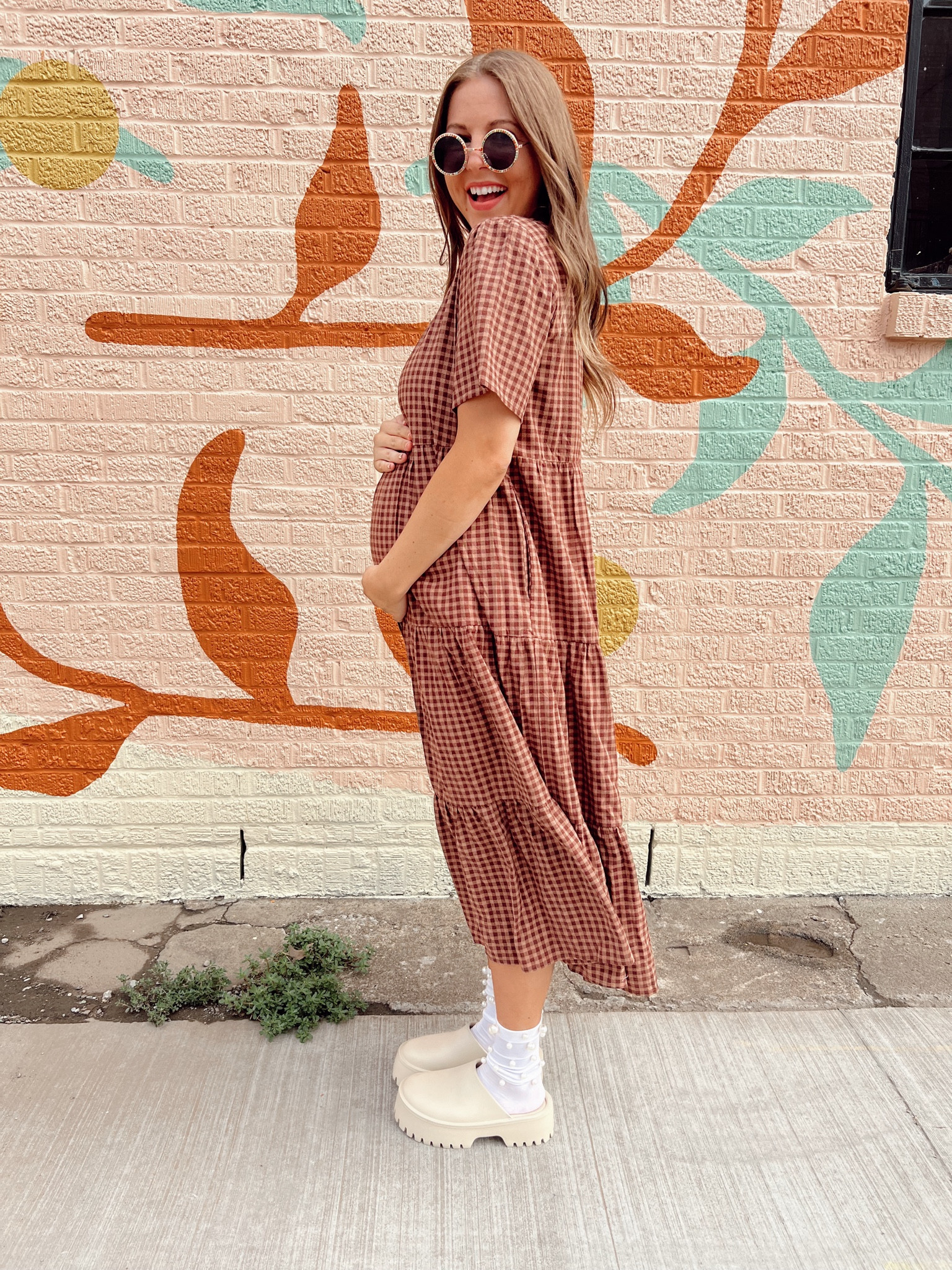 Bump friendly midi dress for fall.

From Pink Blush! Code SHELBY25

#LTKBaby #LTKStyleTip #LTKBump