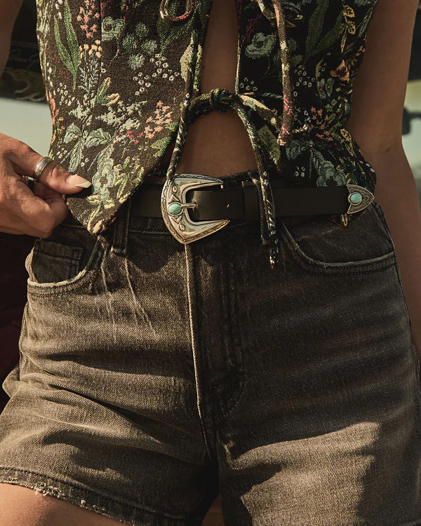 Alessiah Western Vegan Leather Skinny Belt | VICI