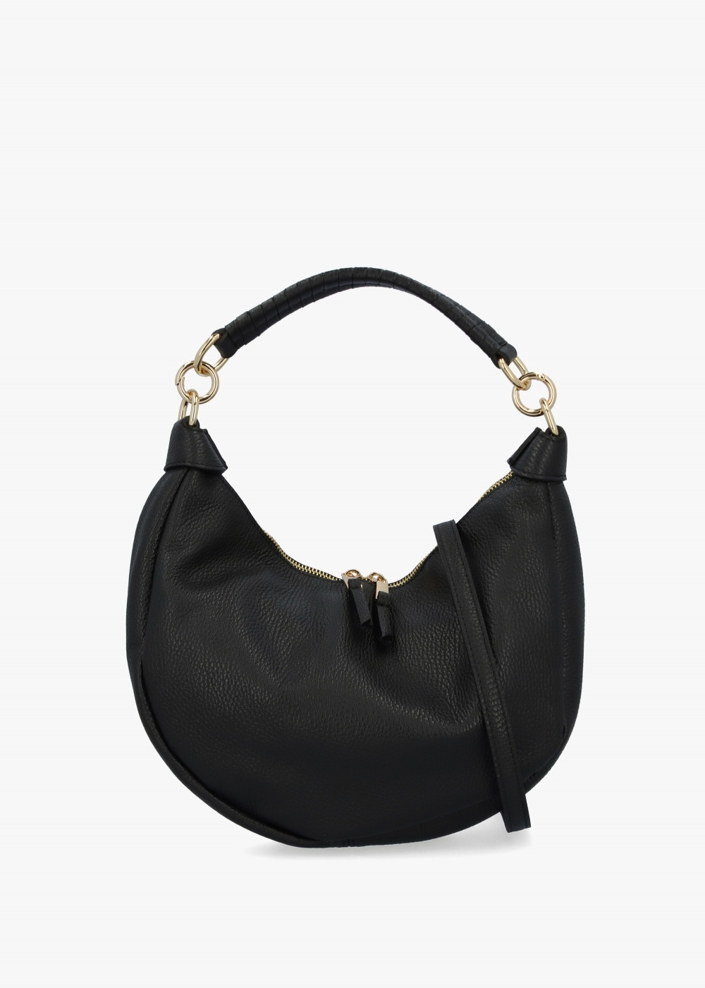 Licia Black Leather Slouchy Shoulder Bag | Daniel Footwear (UK)