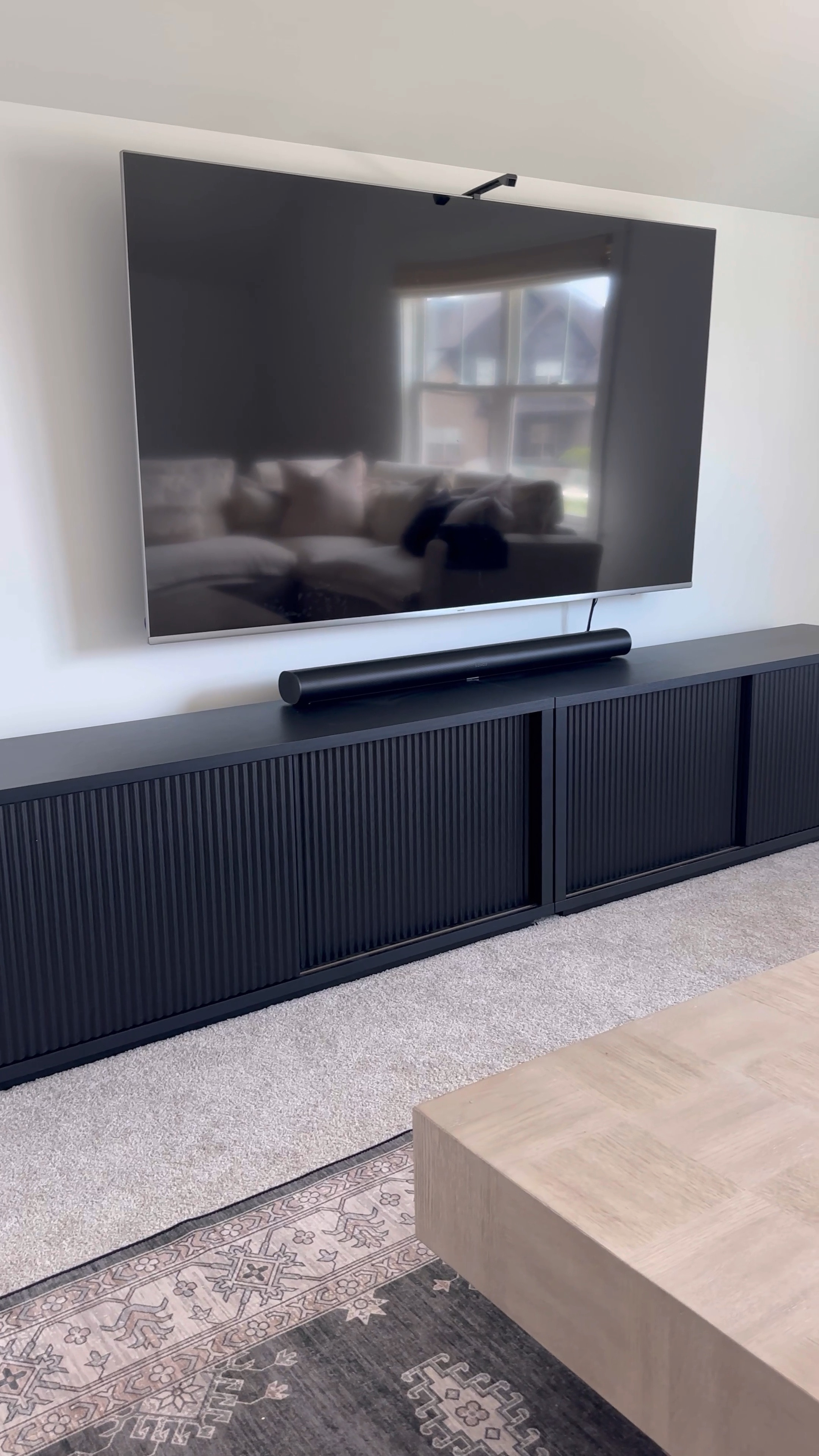 🎥 Tv lighting system to take movie nights to a whole new level! 
One of our fav additions to our theater! 🍿🎞️
#hometheater #familyroom #home 

#LTKHome #LTKVideo