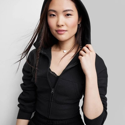 Women's Cropped Zip-Up Hoodie - Wild Fable™ | Target