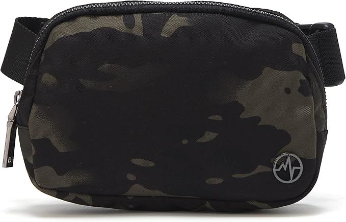 Black Belt Bag with Adjustable Strap, Pander Nylon Mini Fanny Pack for Outdoors Workout Traveling... | Amazon (US)