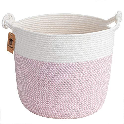Goodpick Cotton Rope Basket with Handle for Baby Laundry Basket Toy Storage Blanket Storage Nursery  | Amazon (US)