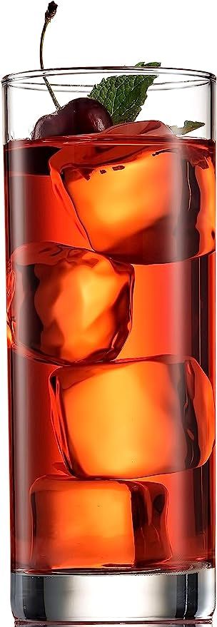 Paksh Novelty Italian Highball Glasses [Set of 6] Clear Heavy Base Tall Bar Glass - Drinking Glas... | Amazon (US)