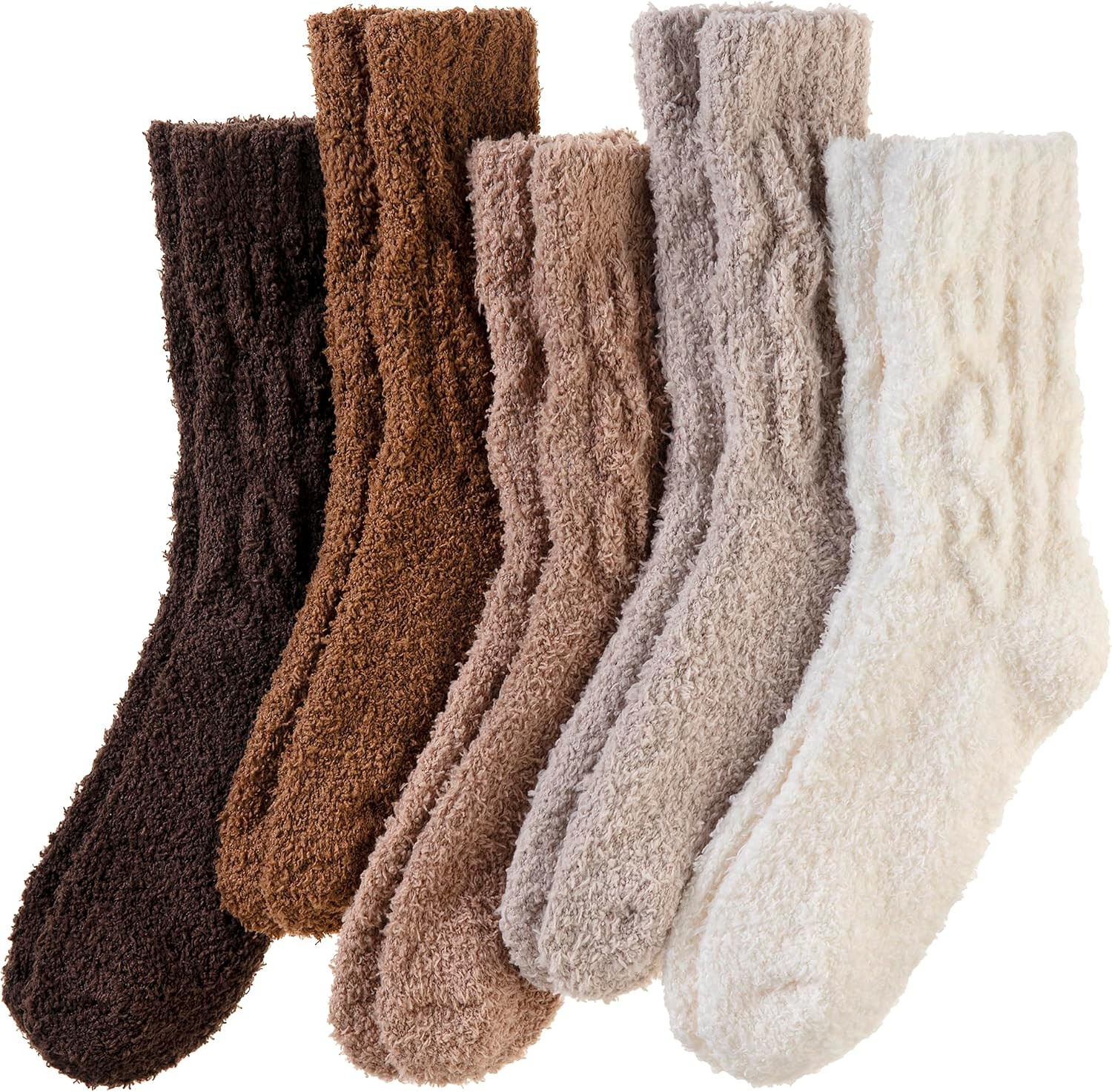 WEVIAS Womens Fuzzy Socks Slipper Fluffy Comfy Cozy Winter Soft Warm Fleece Cabin Plush Sleep Socks | Amazon (US)