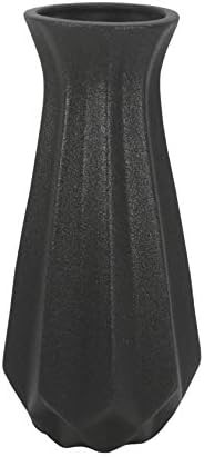 Gemseek 8 Inch Black Ceramic Flower Vase, Modern Table Vase for Living Room Indoor Home Decor, We... | Amazon (US)