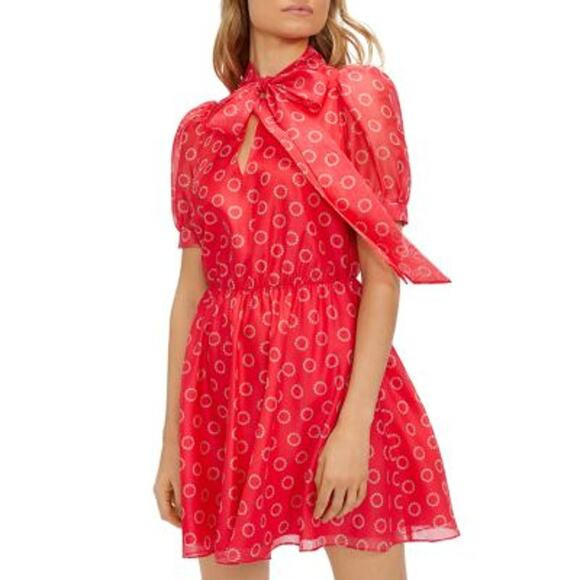 Ted Baker Tie Neck Circle Print Mini Dress | Poshmark
