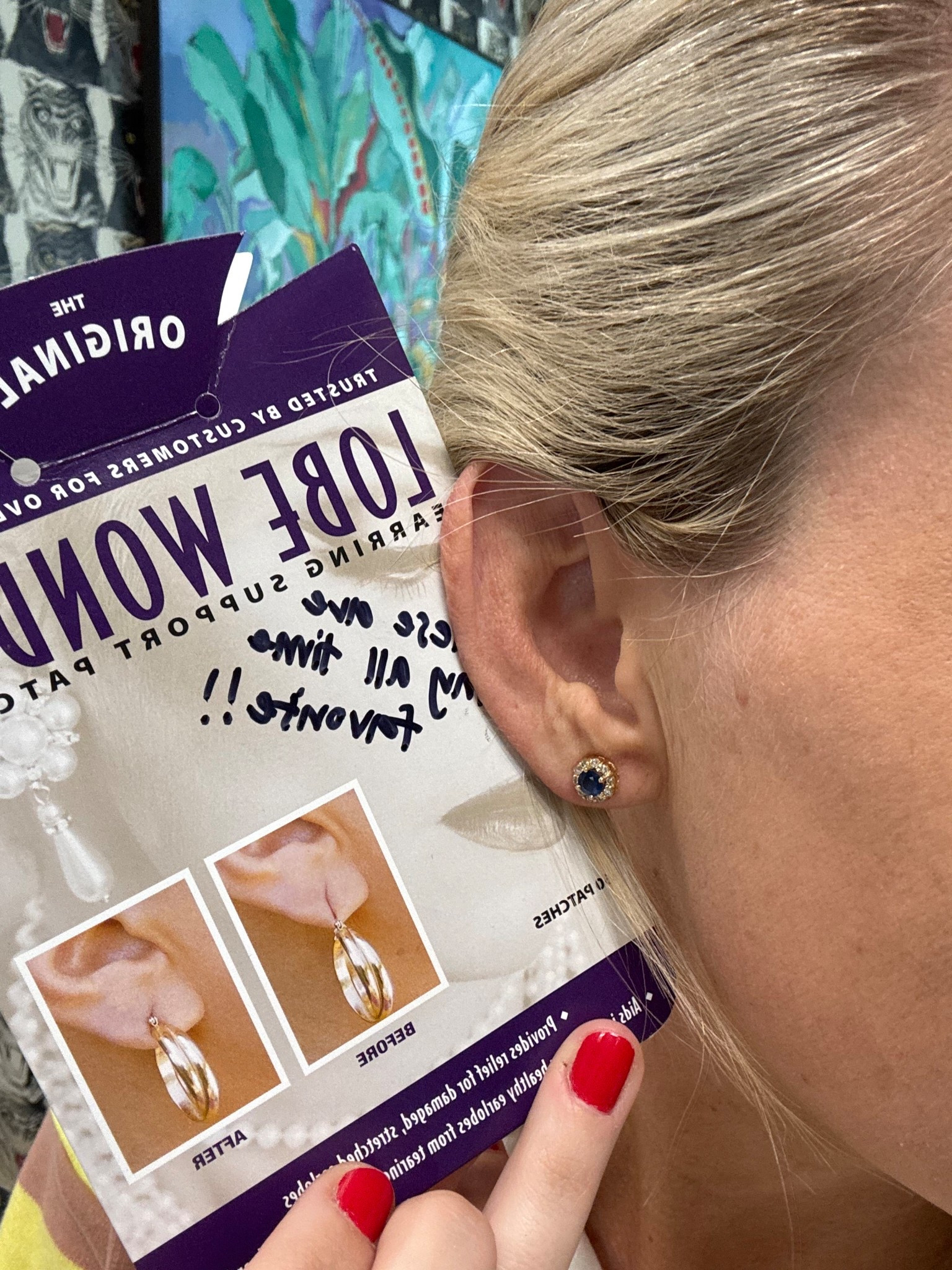 My earrings droop down/point down if they’re slightly heavy but these little patches have made all the difference. They go on behind your earring hole and when you put your earring in it pierces the sticker and grips  

#LTKBeauty #LTKselfcare #LTKdayinmylife