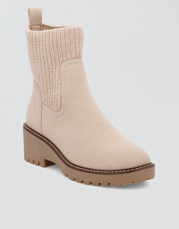MIA Kara Knit Cuff Lug Sole Chelsea Boot | American Eagle Outfitters (US & CA)