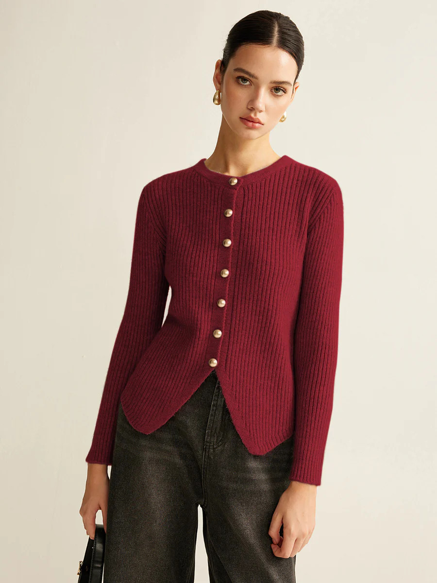 Button Down Split Cardigan | Commense