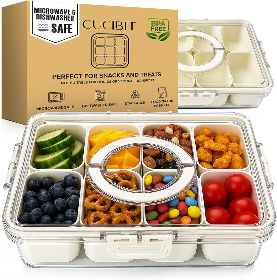 BPA-Free Snack Storage Box with 8 Compartments – Microwave & Dishwasher Safe Plastic Organizer ... | Amazon (US)