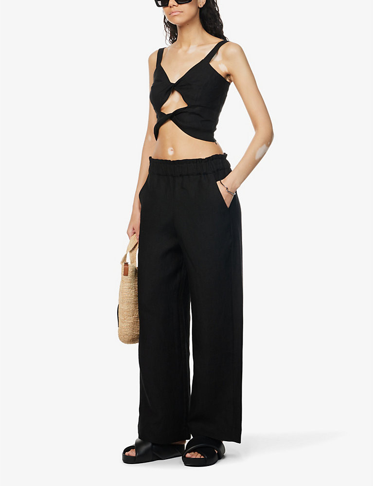 Mara cut-out organic-linen top | Selfridges