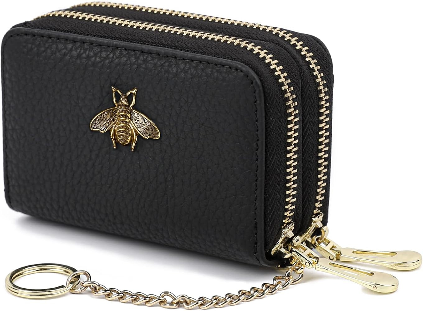 imeetu RFID Credit Card Holder, Small Leather Zipper Card Case Wallet for Women | Amazon (US)