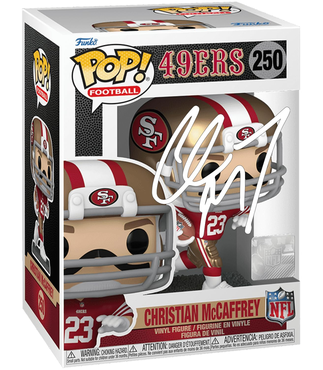 Christian McCaffrey #250 Facsimile Signed Reprint Laser Autographed Funko POP! San Francisco 49er... | Amazon (US)