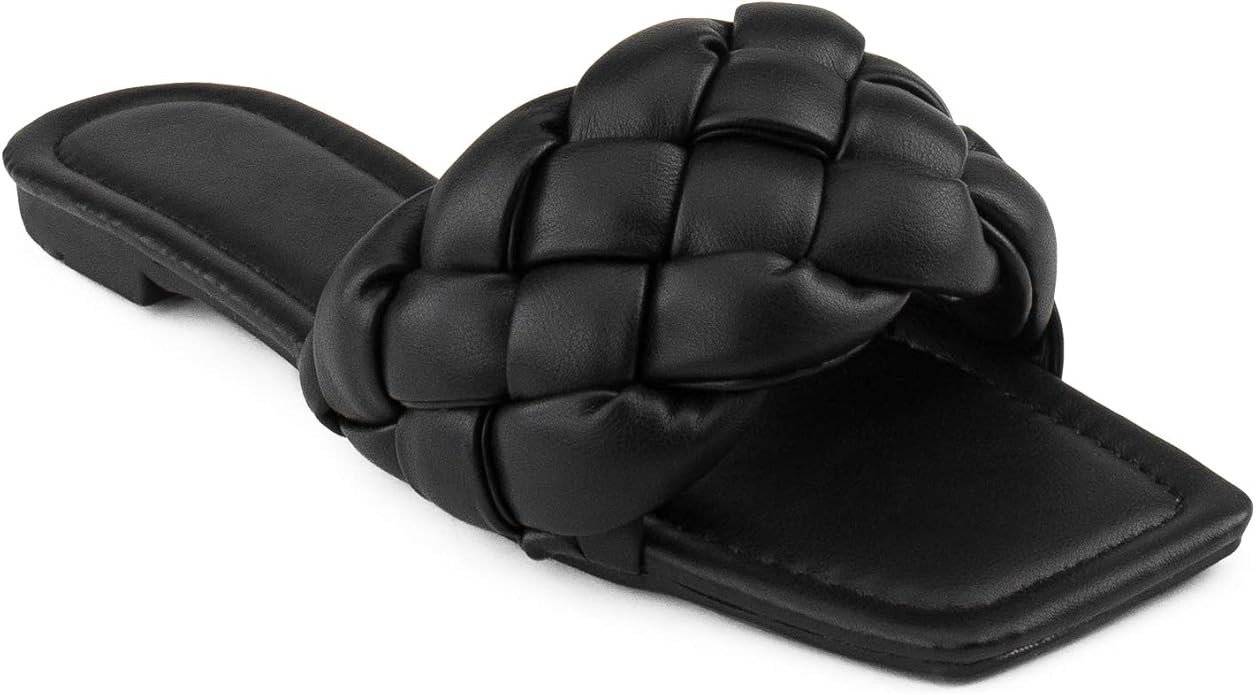 RF ROOM OF FASHION Women's Open Square Toe Trendy Slide Sandals | Amazon (US)