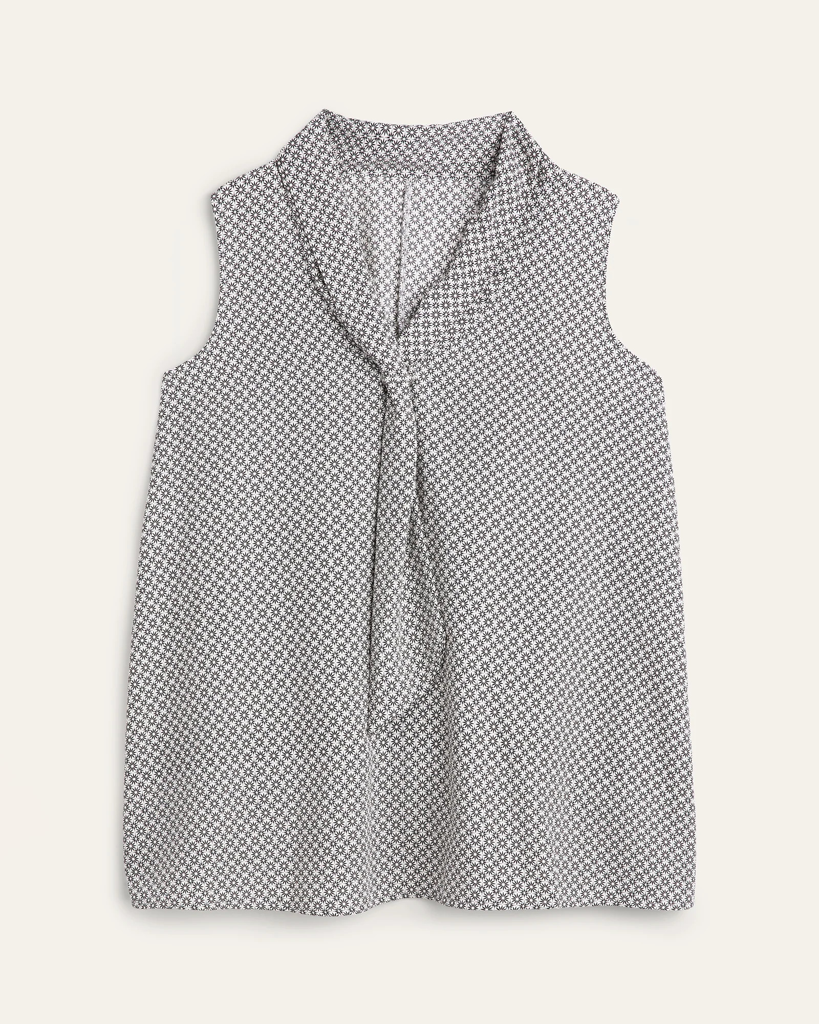 Molly & Isadora Antonella Sleeveless Tie Neck Blouse | Black / White | Women's Tops | Dia & Co