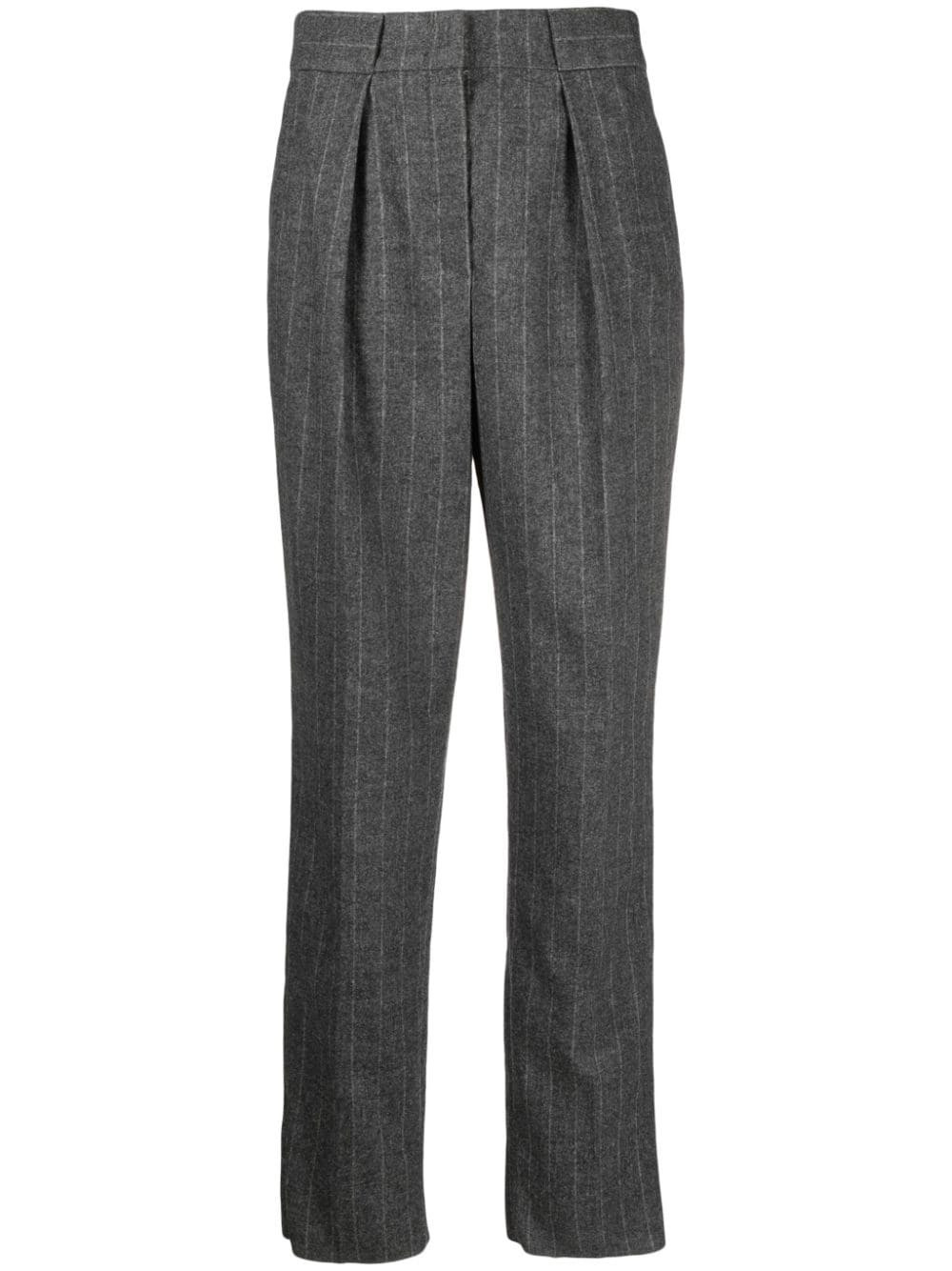 Emporio Armani pinstripe-pattern tailored trousers - Grey | Farfetch Global