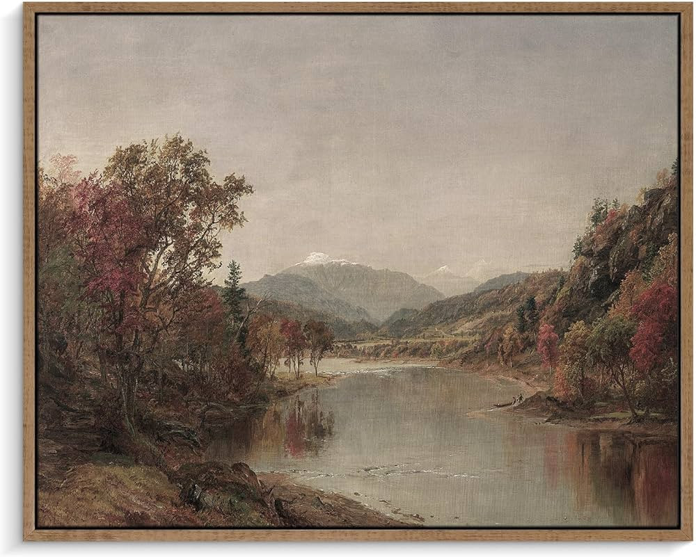 Pinetree Art Framed Canvas Wall Art for Living Room Decor, Vintage Meadow with Flowers Painting W... | Amazon (US)