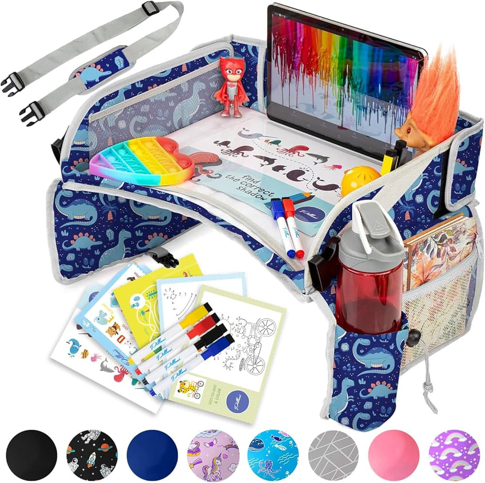 PILLANI Kids Travel Tray for Car - Car Seat Tray for Kids Travel, Road Trip Essentials Must Haves... | Amazon (US)