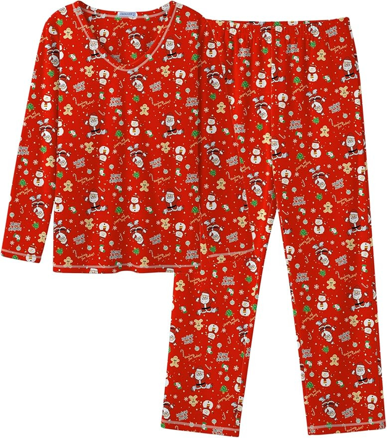 Ekouaer Women's Pajamas Set 2 Piece Fuzzy Lounge Set Long Sleeve Sleepwear Fall Winter Loungewear... | Amazon (US)