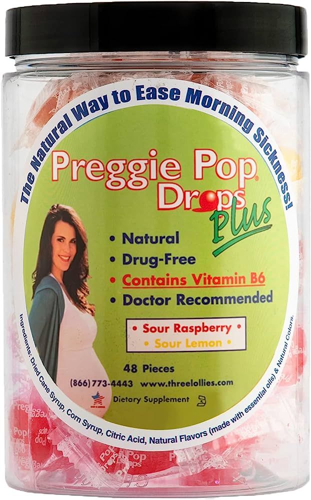 Preggie Pop Drops Plus Fortified with Vitamin B6 - Morning Sickness Relief Fortified with Vitamin... | Amazon (US)
