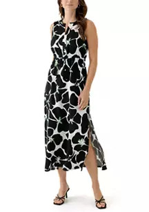 Wonderly Women's Sleeveless Split Neck Printed Maxi Dress | Belk