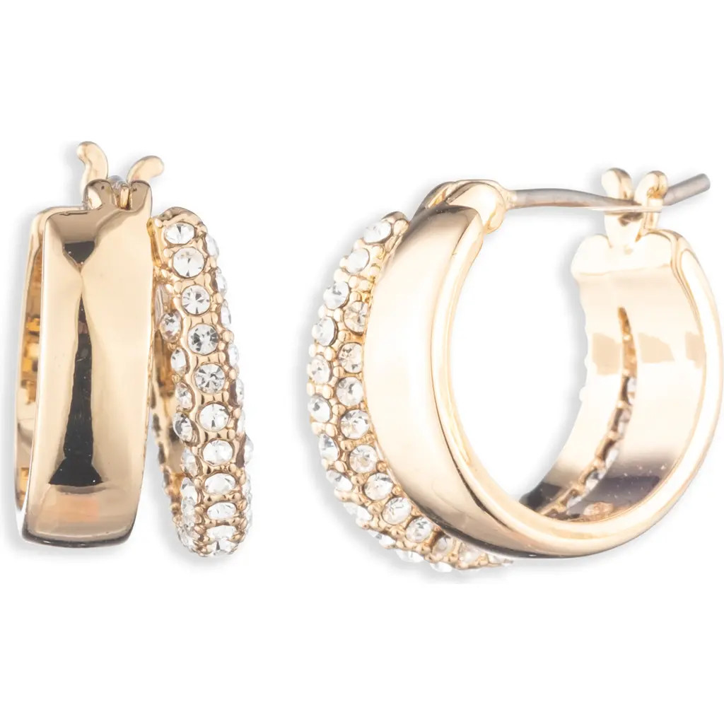 Lauren Ralph Lauren Split Pavé Hoop Earrings in Gold at Nordstrom | Nordstrom