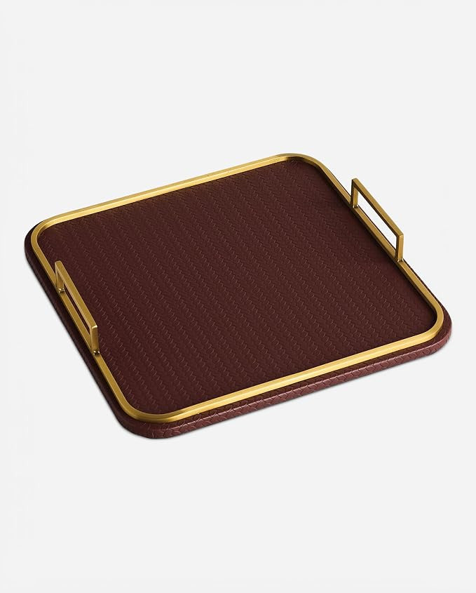 Mayfair Decorative Coffee Table Tray, Faux Leather - Espresso | Amazon (US)