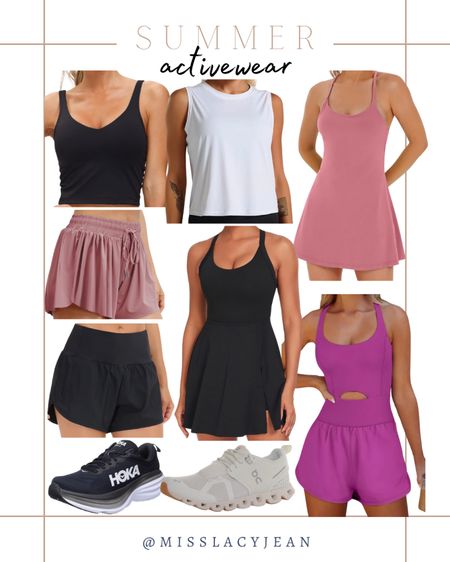 Summer activewear includes shorts, romper, athletic dress, tank, cropped tank, and sneakers.

Athleisure, exercise clothing, athletic clothing

#LTKStyleTip #LTKFitness #LTKFindsUnder50