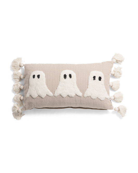 14x26 3 Ghosts Pillow With Tassel Details | TJ Maxx