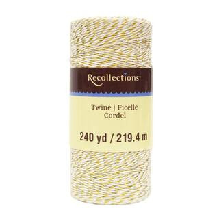 Metallic Gold & White Twine Spool By Recollections™ in Gold/White | 240 yd | Michaels® | Michaels Stores