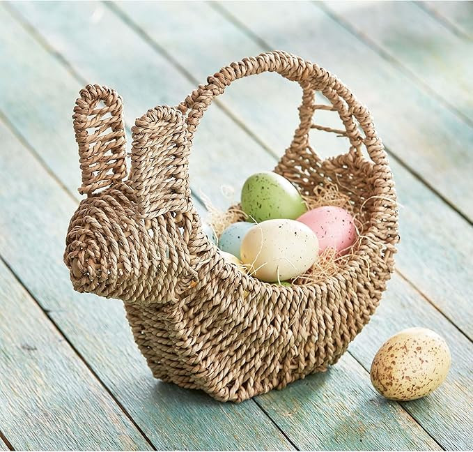 TAG 10" Seagrass Easter Spring Bunny Shaped Decorative Tabletop Basket Springtime Home Indoor Kit... | Amazon (US)