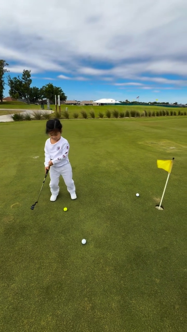 Proud mama moment 🥹 she finally wanted to go golf with daddy ⛳️ showing off her putting mat and her first golf clubs, ready for her lessons 🤭

dad life, toddler outfits, everyday outfits, comfy outfits, athleisure style,  kids golf, golf for kids, putting mat, golf clubs, daddy daughter time, indoor golf practice, mini golfer, family activities, home golf setup

#LTKstorytime #LTKKids #LTKdayinmylife