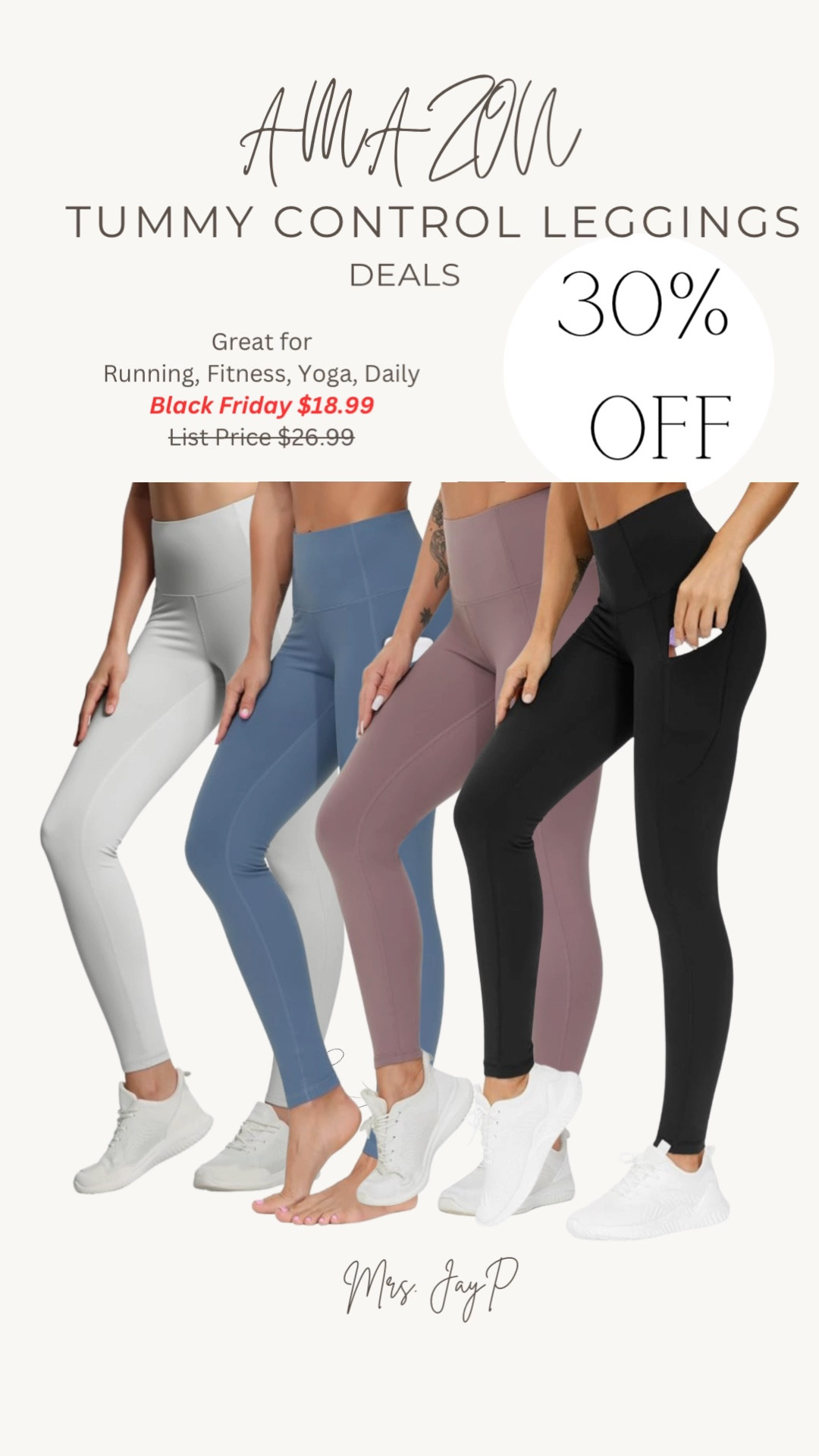 Amazon Black Friday Deals!!!

Tummy control leggings with pockets. Available in sizes X-Small through 4X-Large. 
Good stress with compression. No camel toe 🤭 , no shrinkage and no pilling. 
Washes well in cold water. Dry regular. Available in an array of colors, and fleece lines for winter days. 

Great for workouts, running, yoga or everyday wear. 
Quality material. 

#LTKActive #LTKSaleAlert #LTKmomlife