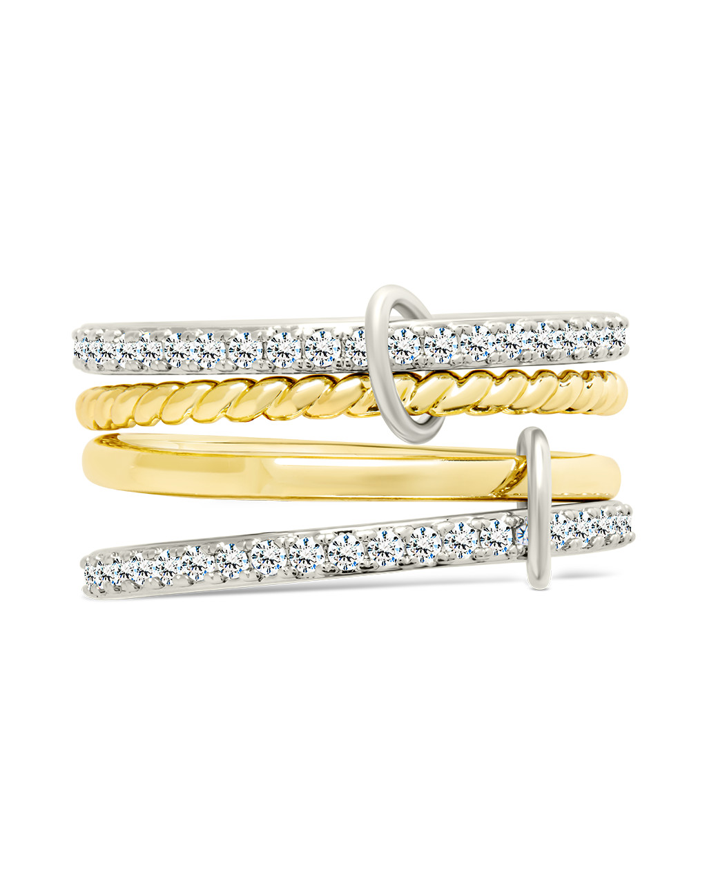 Asta CZ Linked Stacking Ring Set | Sterling Forever