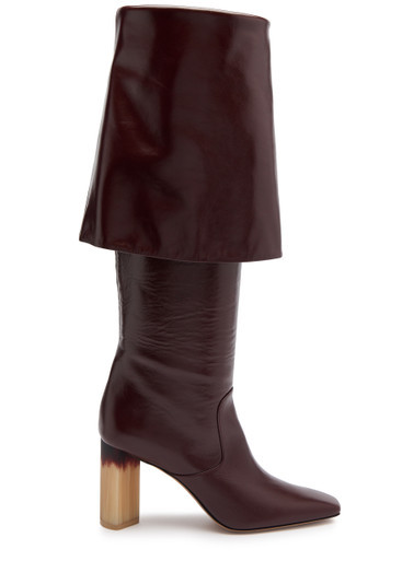 Georgia 90 glossed leather knee-high boots | Harvey Nichols