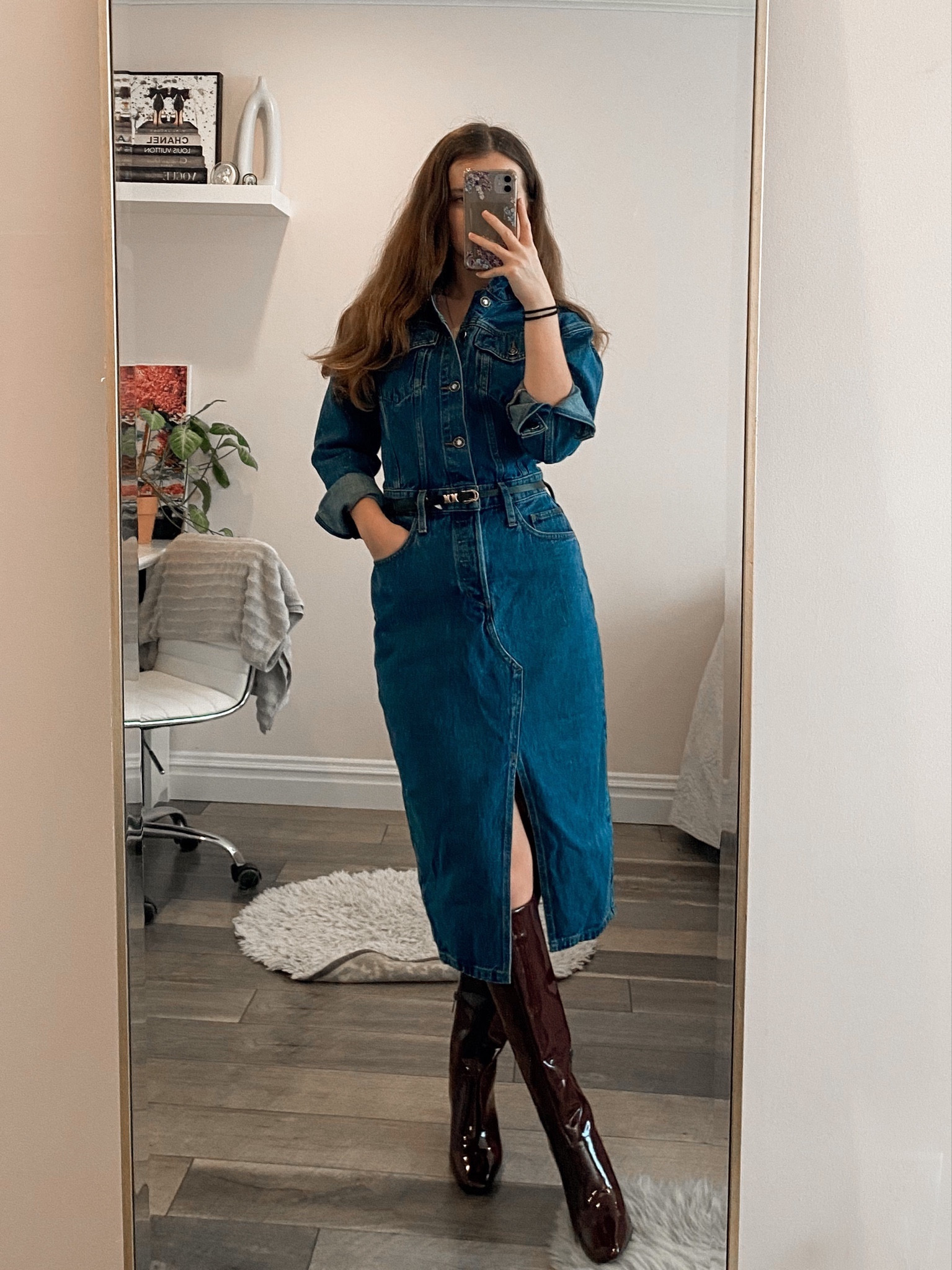 A denim midi dress paired with knee high boots and a belt makes a cute date night or winter outfit. 
.
.
.
.
.
.
Winter boots | winter fashion | winter dress | dress and boots | denim dress | dinner dress | winter dress outfit | date night outfit | date night dress | boots outfit | dress boots | knee high boots outfit | red boots | tall boots | burgundy boots | belt for dress | outfit ideas | outfit inspo

#LTKGiftGuide #LTKSeasonal #LTKFind #LTKunder50 #LTKunder100 #LTKHoliday #LTKU #LTKsalealert #LTKfindsunder50 #LTKfindsunder100 #LTKstyletip #LTKworkwear #LTKtravel #LTKshoecrush #LTKitbag 