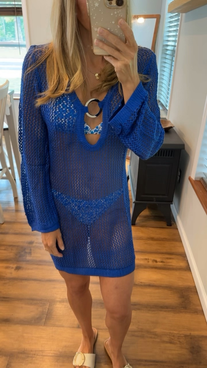 Amazon swim coverup , vacation outfits , resort wear , summer fashion , summer outfits , blue swim coverup 

#LTKFindsUnder50 #LTKSeasonal #LTKSwim