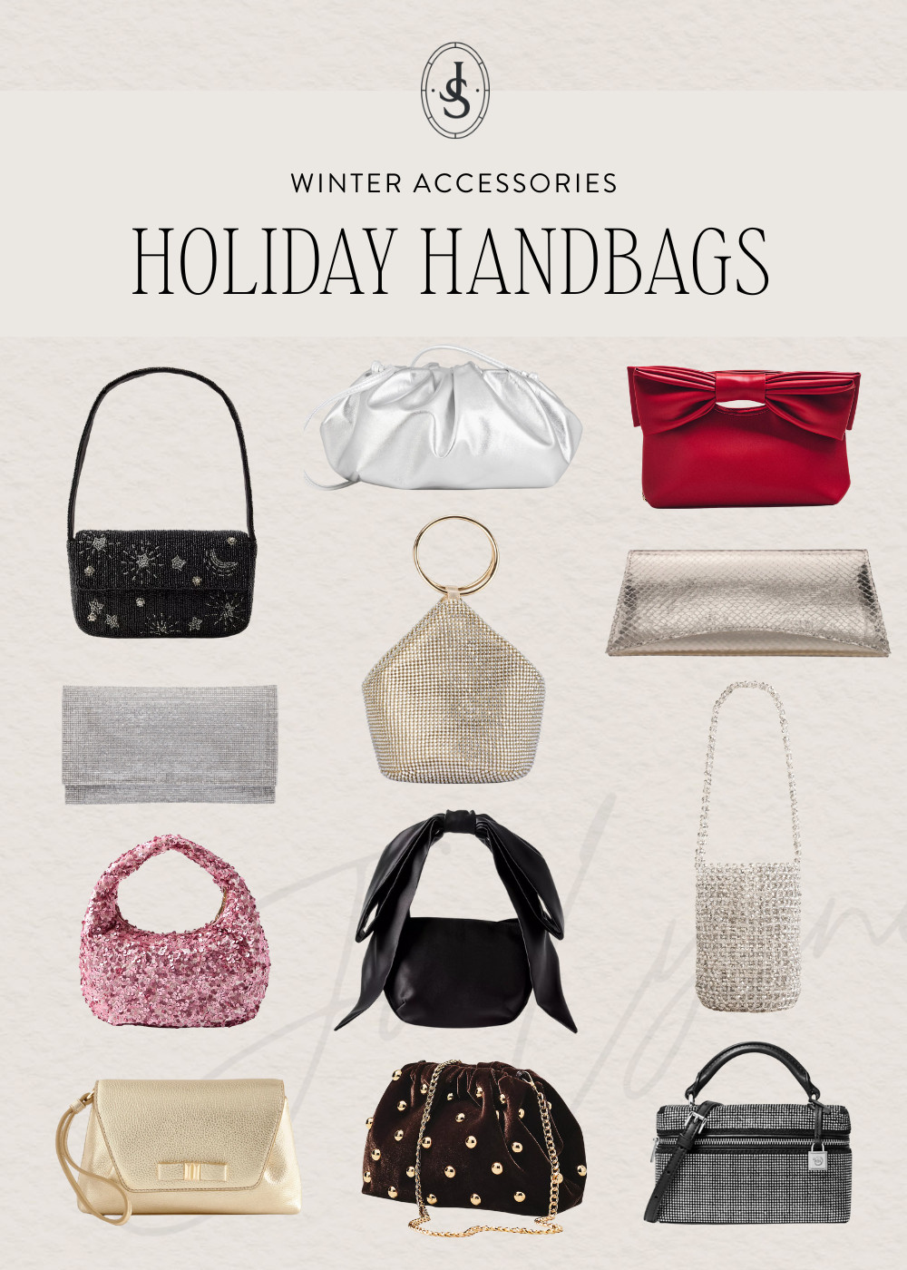 If you're looking for a handbag for the Holidays or any special event, I've rounded up a few of my favorites that will be a great addition to your wardrobe. 

 