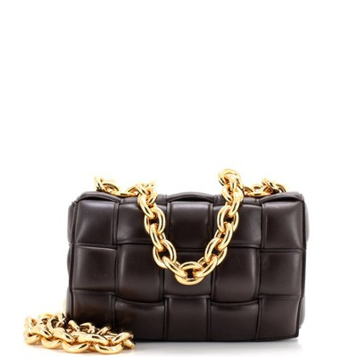 Bottega Veneta Cassette Chain Crossbody Bag Padded Maxi Intrecciato Leather | eBay US