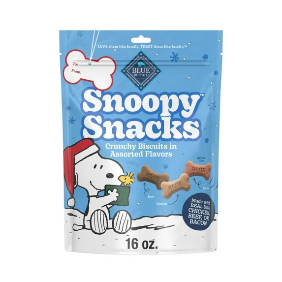 Blue Buffalo Snoopy Snacks Crunchy Dog Treats, Assorted Flavors, Small, 16oz. Bag | Walmart (US)