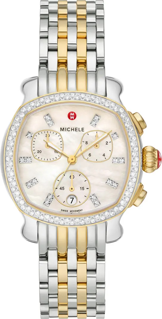 MICHELE Lilou Diamond Chronograph Bracelet Watch, 34mm | Nordstrom | Nordstrom