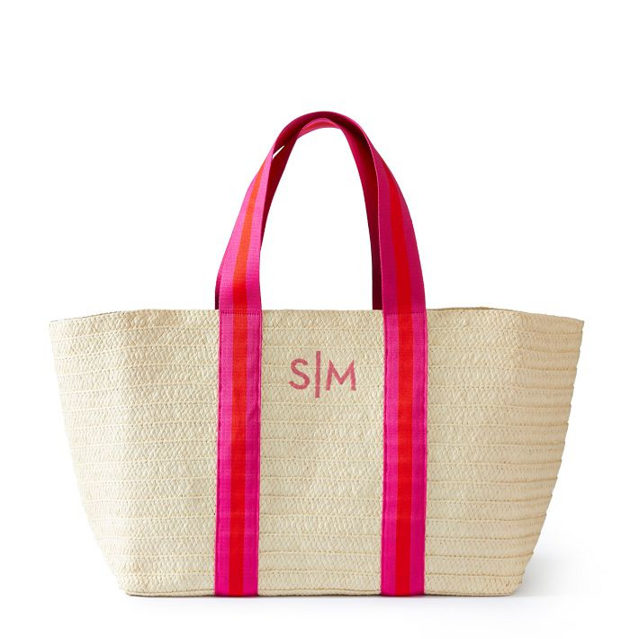 Oversized Ribbon Straw Beach Tote | Mark and Graham