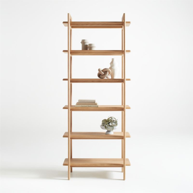 Elias Natural Elm Wood Open Bookcase + Reviews | Crate & Barrel | Crate & Barrel