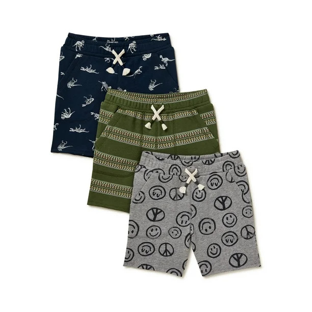 Garanimals Baby and Toddler Boy Print French Terrycloth Shorts, 3-Pack, Sizes 12M-5T - Walmart.co... | Walmart (US)