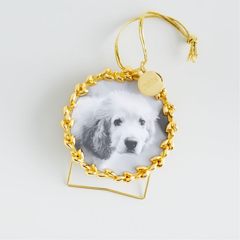 2021 Gold Vine Frame Christmas Tree Ornament | Crate and Barrel | Crate & Barrel